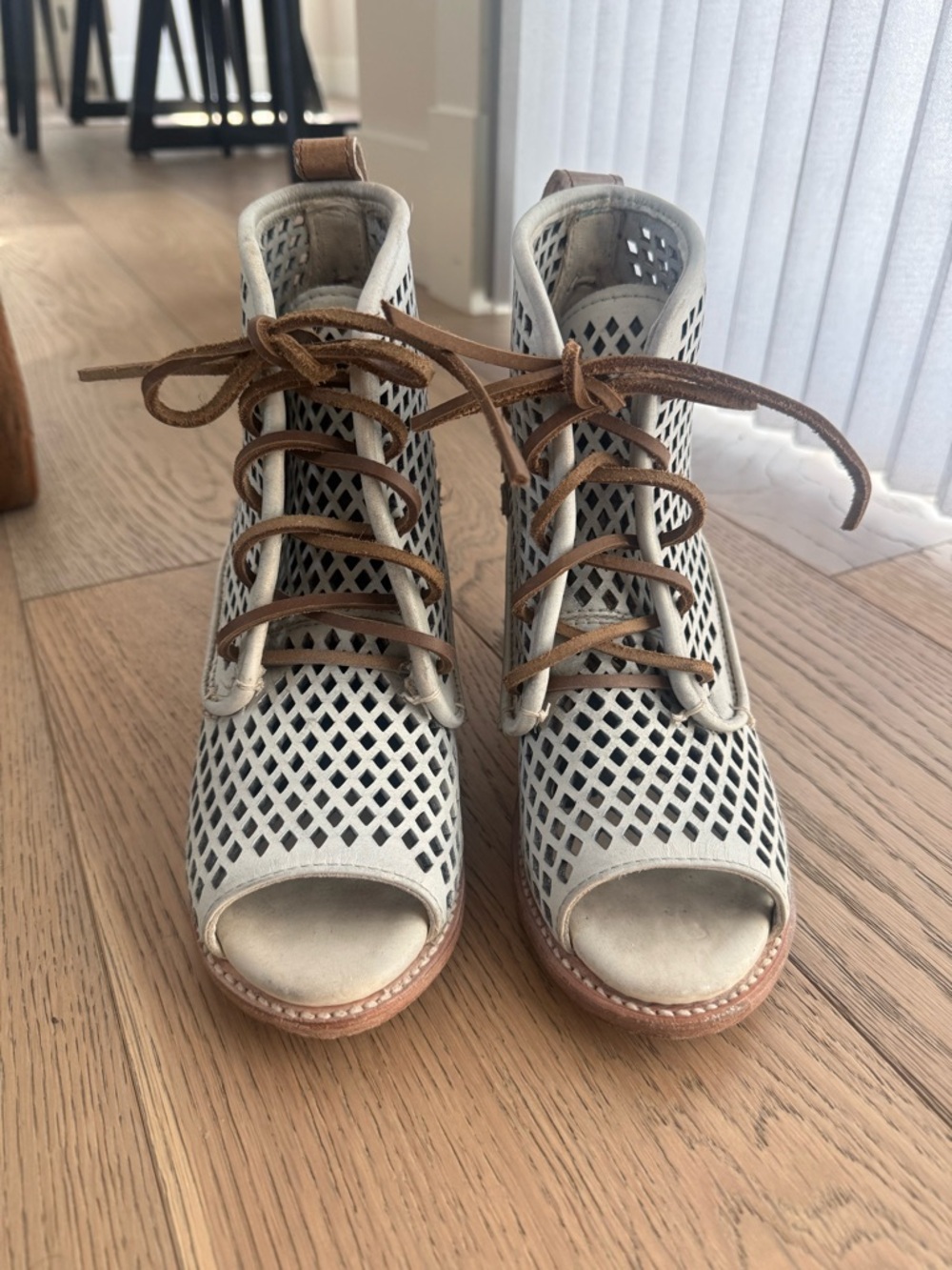 Freebird Lace-Up Block Heel Sandals - Picture 3 of 4